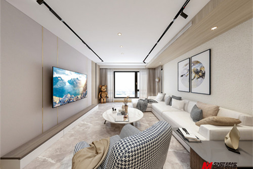 德陽市黎康·塞納灣新中式風格三居室裝修案例