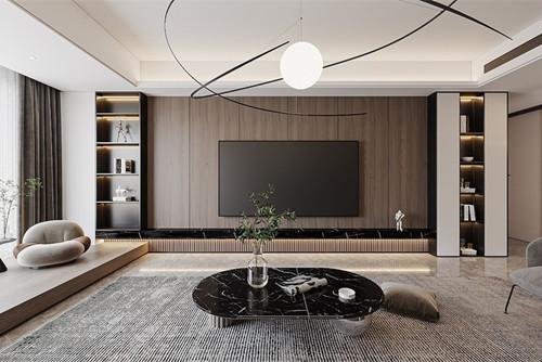 德陽市嘉銘悅城輕奢風格三居室裝修案例