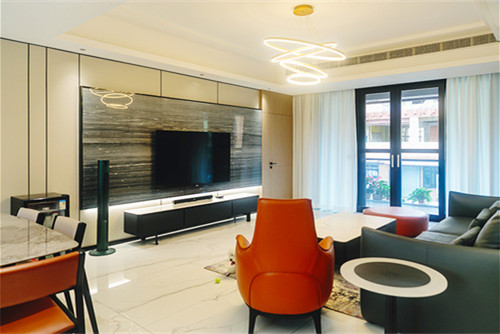 自貢市半島別院輕奢風格三居室裝修案例