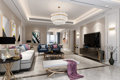 泰州101-200平米輕奢風格碧桂園家裝設計效果圖