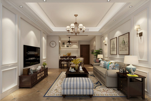 惠州101-200平米美式風格東江學府室內裝修設計案例