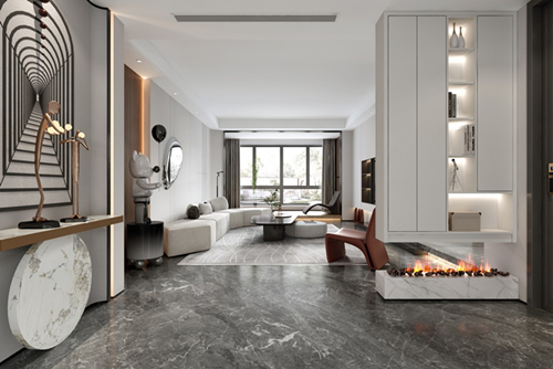 衢州市法院街小區(qū)輕奢風(fēng)格四居室裝修案例