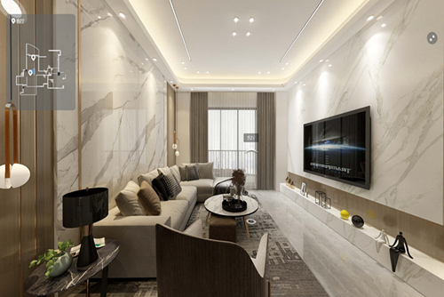 廣州市中航城花園輕奢風(fēng)格四居室裝修案例