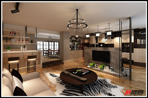 廣州市棠德花園新中式風格三居室裝修案例