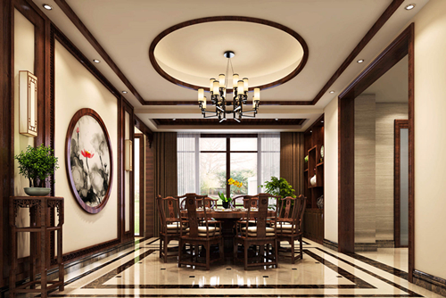 海口市南國威尼斯城新中式風格別墅裝修案例