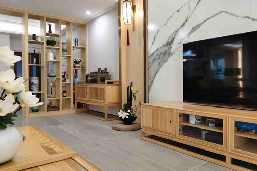 海口市耀江花園新中式風格復式裝修案例