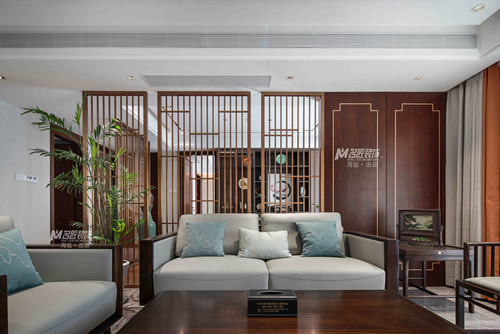 嘉興市海倫花城新中式風(fēng)格四居室裝修案例