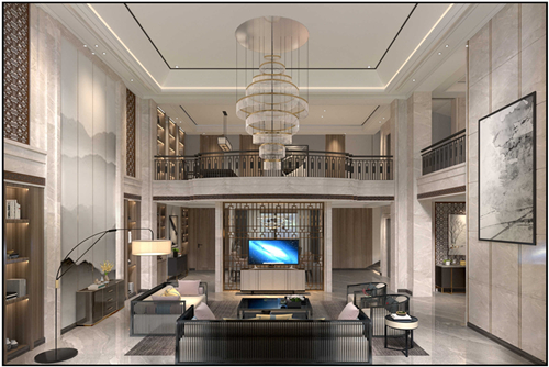 淮安市都梁花苑新中式風格別墅裝修案例