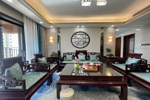 江門市華僑公館新中式風格四居室裝修案例