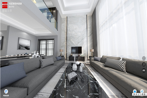 清遠市大豐豪庭現代簡約風格別墅裝修案例