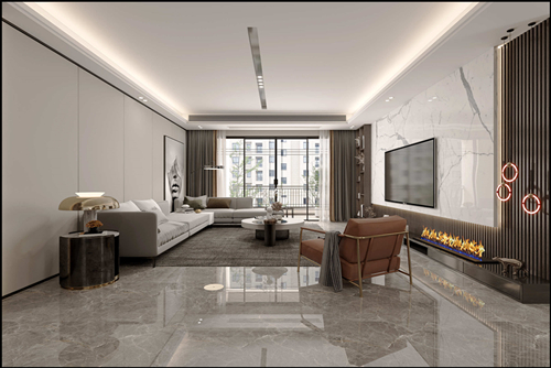 佛山市保利御江南現代簡約風格三居室裝修案例