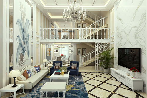 曲靖市德城壹號莊園歐式風格別墅裝修案例