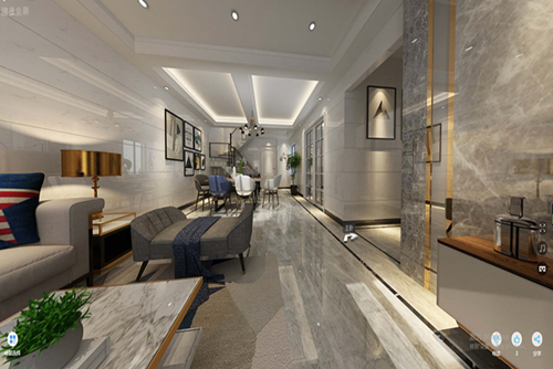 廣州市鴻成·珠江玥輕奢風(fēng)格復(fù)式裝修案例