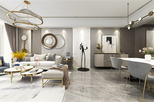 中山市中信左岸輕奢風格三居室裝修案例