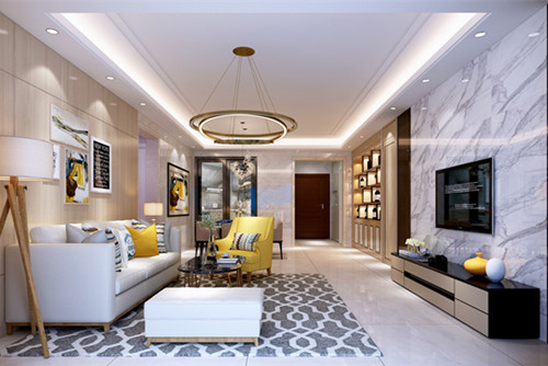 中山市安源大廈現(xiàn)代簡約風(fēng)格四居室裝修案例