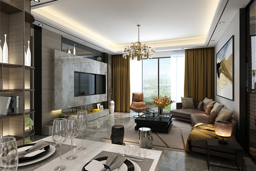 中山市富都花園輕奢風(fēng)格四居室裝修案例