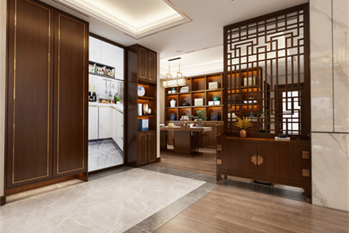 中山市公安宿舍(阜沙鎮)新中式風格五居室裝修案例