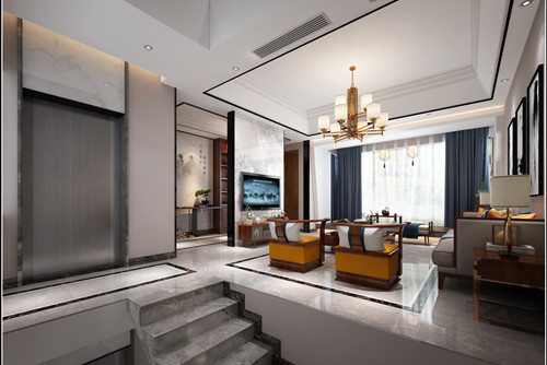 中山市御峰臻品新中式風格別墅裝修案例