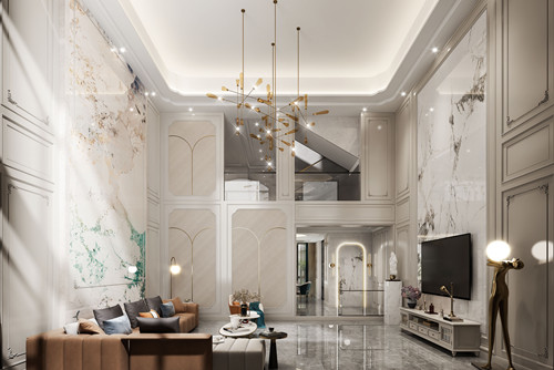潮州市海博現(xiàn)代城輕奢風格別墅裝修案例
