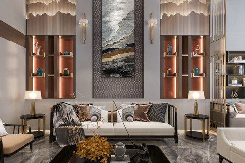 德陽市金雁明珠輕奢風格別墅裝修案例