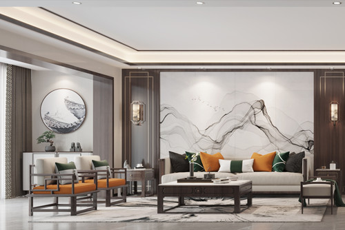 海口市寶源花園新中式風格四居室裝修案例